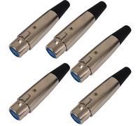 QTY 5 XLR 5 PIN Female Socket Solder DMX Lighting Connector For Cable