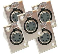 QTY 5 XLR 5 Pin Pole Female Solder Connector Chassis Panel Mount Module Socket