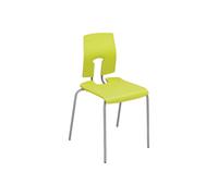 Qty 7 - Hille SE Ergo School Classroom Chair, 6-8 Years - 35wx35dx35h (cm), Grey Frame, Green