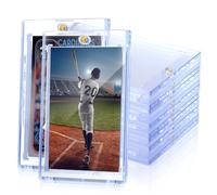 QTYORD 15 Pack 130PT Magnetic Card Holder for Trading Cards, One-Touch Card Case Holder for Baseball Football Sports MTG TCG Collectable Cards (15, 130PT)
