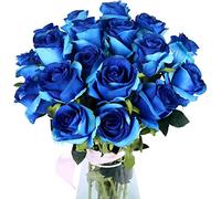 QTYQWC 10 Pcs Artificial Roses with Stems Real Touch Fake Velvet Silk Rose Flowers DIY Wedding Bouquets Floral Arrangements Party Home Decor