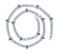 QTYQWC 14K Gold Over 925 Silver Moissanite Tennis Chain with Hip-Hop Skull Pendant - Edgy Elegance for the Bold. A Unique Gift for the Fearless Fashionista,Fathers Day for Dad