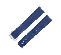 QTYQWC 20mm FKM Fluorous Rubber Curved End For Strap For Seamaster 300 Diving Stainless Fold Buckle Replacement WatchBands