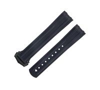 QTYQWC 20mm FKM Fluorous Rubber Curved End For Strap For Seamaster 300 Diving Stainless Fold Buckle Replacement WatchBands