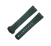 QTYQWC 20mm FKM Fluorous Rubber Curved End For Strap For Seamaster 300 Diving Stainless Fold Buckle Replacement WatchBands