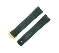 QTYQWC 20mm FKM Fluorous Rubber Curved End For Strap For Seamaster 300 Diving Stainless Fold Buckle Replacement WatchBands