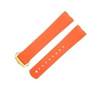 QTYQWC 20mm FKM Fluorous Rubber Curved End For Strap For Seamaster 300 Diving Stainless Fold Buckle Replacement WatchBands