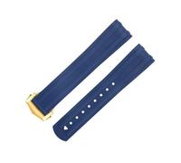 QTYQWC 20mm FKM Fluorous Rubber Curved End For Strap For Seamaster 300 Diving Stainless Fold Buckle Replacement WatchBands