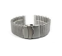 QTYQWC 4.0mm Thickness Unique Stylish Rough Shark Mesh Strap Stainless Steel Watch Band Metal Bracelet 18 20 22 24 26mm