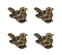 QTYQWC 4pcs Brass Sparrow Goldendoodle Decorations for Shelves Easter Tree Solar Powered Garden Ornaments Vintage Ornaments Brass Bird Sculptures Auto Car Accessories Micro Pet Antique