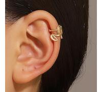 QTYQWC 925 Sterling Silver 14k Gold Frog Ear Bone Clip Fun Jewelry for Women s Non Piercing Earrings Cartilage Ear Cuff Ear Cuff for Non Pierced Ears Hypoallergenic Fake Earrings(Gold)