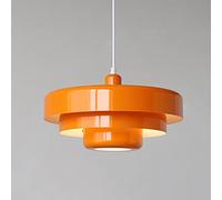 QTYQWC American Style Metal Chandelier 1-Light Orange Ceiling Hanging Lighting Fixture with Metal Shade Adjustable Pendant Light for Kitchen Island Dining Room Bedroom Yearn for (A)