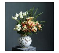 QTYQWC Artificial Floral Table Centerpieces, Simulation Faux Phalaenopsis Orchids Flowers Arrangements Retro Bouquets Bonsai Decor for Home/Parlor/Kitchen/Bedroom/Office House Office Des