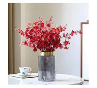 QTYQWC Artificial Flowers Beautifully Artificial Flowers Artificial Silk Oncidium Hybridum Dancing Orchid Fake Flower Vase Set Faux Flowers