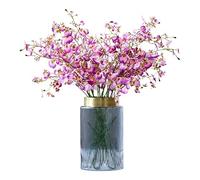 QTYQWC Artificial Flowers Beautifully Artificial Flowers Artificial Silk Oncidium Hybridum Dancing Orchid Fake Flower Vase Set Faux Flowers