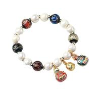 QTYQWC Bead Bracelet Mens Bracelet Beaded Bracelets Liuli Buddha Beads Hand Beads Original Hand Beaded Adjustable Bracelets for Men and Women(Color:19cm)