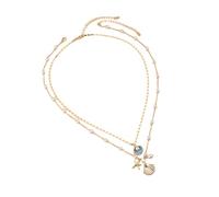 QTYQWC Bohemian Shell Necklace Layered Sequins Starfish Conch Seashell Choker Necklaces Summer Beach Holiday Surfer Necklace for Women