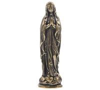 QTYQWC Brass Maria Virgin Statue - Miniature Sculpture Catholicism Ornament Figurine - Classic Decor Craft for Desk - En Laton Mini Virgen Stand