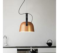 QTYQWC Farmhouse Metal and Leather Pendant Light Adjustable Height Wrought Iron Hanging Light Fixture Chandelier with Metal Shade for Kitchen Island Restaurant Lighting E26 Yearn for (C 24x32cm)