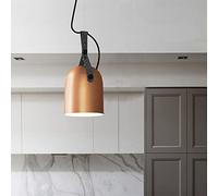 QTYQWC Farmhouse Metal and Leather Pendant Light Adjustable Height Wrought Iron Hanging Light Fixture Chandelier with Metal Shade for Kitchen Island Restaurant Lighting E26 Yearn for (C 24x32cm)