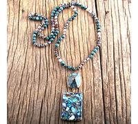 QTYQWC Fashion Jewelry Natural Stones Crystal Stone Knotted Semi Precious Stone Boho Multi Pendant Necklace Women Gift