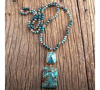 QTYQWC Fashion Jewelry Natural Stones Crystal Stone Knotted Semi Precious Stone Boho Multi Pendant Necklace Women Gift