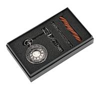 QTYQWC Hand Winding Mechanical Pocket Watch Silver Metal Web Case Hand Winding Watch Sets + Box Bag/D