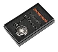 QTYQWC Hand Winding Mechanical Pocket Watch Silver Metal Web Case Hand Winding Watch Sets + Box Bag/D