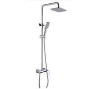 QTYQWC High Pressure Rain Shower Head/Hand Held Showerhead Combo with 11'' Extension Arm, Adjustable Anti-leak Shower Head with Holder, Chrome