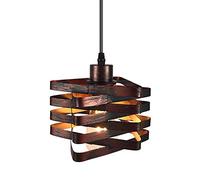 QTYQWC Industrial Wrought Iron Pendent Lamp American Retro Spiral Chandelier Dining Room Living Room Kitchen Island Modern Light Fixture Yearn for (Bronze Rust)