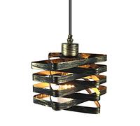 QTYQWC Industrial Wrought Iron Pendent Lamp American Retro Spiral Chandelier Dining Room Living Room Kitchen Island Modern Light Fixture Yearn for (Bronze Rust)