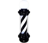 QTYQWC Light Outdoor Wall Lamp Barber Shop Pole Led Barbers 68Cm Black White Hair Salon Logo Rotating Sign