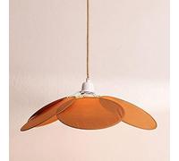 QTYQWC Modern Orange Chandelier Light Fixture,Hand Made Fabric Pendant Ceiling Light,Kitchen Island Decorative Hanging Light,Adjustable Height Desk Fabric Light Fixture Yearn for (60cm)