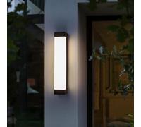 QTYQWC Modern Wall Light, Stainless Steel Outdoor LED Minimalist Long Strip Sconces with 3000K Warm White, IP65 Waterproof, Porch Light Fixtures for Garden, Garage