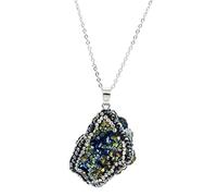 QTYQWC Natural Crystal Stone Necklace Geometry Irregular Elegant Crystal Stone Semi Gem Inlay Rhinestone Necklace For Unisex