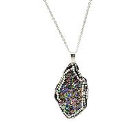 QTYQWC Natural Crystal Stone Necklace Geometry Irregular Elegant Crystal Stone Semi Gem Inlay Rhinestone Necklace For Unisex