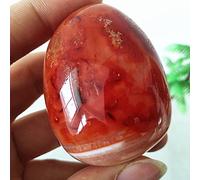 QTYQWC Natural Stone Red Agate Palm Stone Chakra Spiritual Energy Meditation Crystal Home Ornament,A8 168g