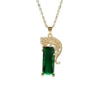 QTYQWC New 2025 14K Yellow Gold Real Natural Emerald Necklaces Women Silver 925 Jewelry Pierscionki Bizuteria Emerald Gemstone Pendant Necklace Decoration Jewelry Commemorative Trendy Best For Gift