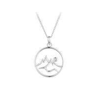 QTYQWC New 2025 Real 925 Sterling Silver Mountain Link Necklace For Women Zircon Hollow Hill Charms Pendant Creative Party Decoration Jewelry Luxury With You Accessories Trendy Best For Gift