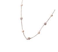 QTYQWC New 2025 Real 925 Sterling Silver Synthesis Pearl Ball Cz Tassel Choker Necklace For Women Gift Fine Decoration Jewelry Commemorative With For You Accessories Trendy Creative Best For Gift