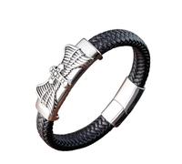 QTYQWC New 2025 Unisex Cross Stainless Steel Leather Bracelet Elegant Men's Chunky Jewelry Accessories With For You Trendy Creative Gift For Women And Men