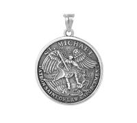 QTYQWC New 2025 Unisex Vintage Style Arch Angel St.Michael Archangel Pendant Chain Fashion Stainless Steel Cross Wing Necklace Amulet With You Accessories Trendy Best For Gift Women And Men