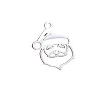 QTYQWC New 2026 10Pcs Stainless Steel Christmas Santa Claus Old Man Pendants Charms For DIY Jewelry Making Necklace Bracelet Earring Accessories Jewelry Fashion Accessories Creative Gift