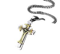QTYQWC New 2026 Arrive Unisex Men's Stainless Steel Cross Pendant Necklace 24" Chain Religion Decoration Jewelry Luxury With For You Accessories Trendy Creative For Women And Men