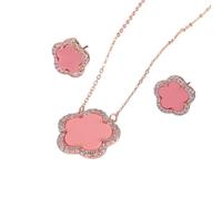 QTYQWC New 2026 Arrive Unisex Top Women Hers Five Leaf Flower Set Necklace Earrings Fashion Luxury Natural Stone Shell High Jewelry Findings Gifts Trendy Accessories Creative Gift For Women And Men