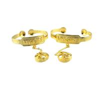 QTYQWC New 2026 Unisex Gift Fashion 14 K Solid Gold Gf Bracelet Letter My-Her Bangles With Chain Ring For Daughter Decoration Jewelry Luxury You Accessories Trendy Creative Best For Women And Men