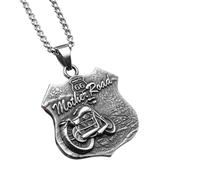 QTYQWC New 2026 Unisex Mother Road 66 Motorcycle Rider Stainless Steel Men Necklaces Pendant Chain In For Women Fashion Jewelry Findings Gifts Trendy Accessories Creative Gift For Women And Men