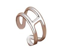 QTYQWC New For Trendy 2025 Letter H Shape Finger Rings For Women Adjustable Stainless Steel Ring Mother Day 2025 Accessories Creative Necklaces Earrings