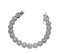 QTYQWC New For Trendy 2025 Luxury Round Shape Zircon Bracelet For Women Classic Crystal Chain Cubic Zirconia Bracelets Female Wedding Jewelry 2025 Jewelry Fashion Accessories Creative Gift