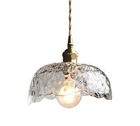 QTYQWC Nordic Simple Hammered Glass Pendant Lamp Japanese Style Brass Adjustable Ceiling Hanging Lamp for Living Room Corridor Bar Lighting Yearn for (Clear)